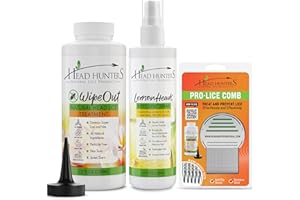 Head Hunters Natural Lice Products Head Lice Treatment Kit with Prevention Spray, Pro Comb, and Shampoo That Kills Eggs and Lice - Non-Toxic Treatment for Nit Removal, Extra Strength