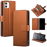 Shieldtop Compatible with iPhone 11 Wallet Case with Card Holder,Women Men RFID Blocking PU Leather Folio Flip TPU Protective Cover Credit Card Slots,Phone Case for Apple 11 6.1",Light Brown