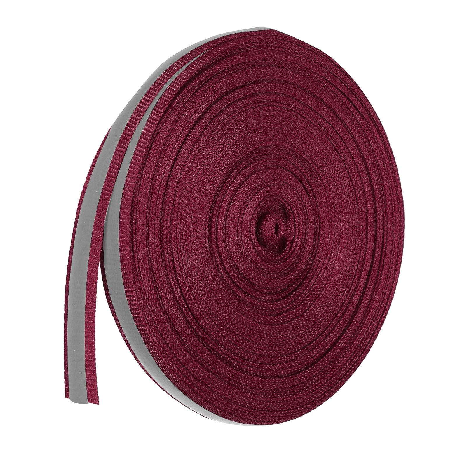 PATIKIL Reflective Tape Strip, 10mm x 22yards High Visibility Reflective Tape Sew-on DIY Warning Safety Fabric Webbing for Clothing Raincoats, Wine Red