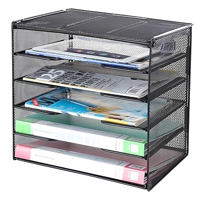 Buy Samstar Letter Tray Paper Organizer Mesh Desk File Organizer With 5 Tier Shelves And Sorter Black Online In Uae B07tq6l6f8
