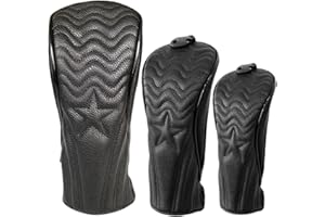 WTLJQQY 3pcs Golf Club Head Covers for Driver and Woods - Driver Headcover, Fairway Cover, Hybrid Headcover - Driver Cover 3 Wood Headcover Hybrid Head Cover Headcover Set fits for All Brand