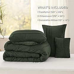 Bedsure Olive Green Queen Comforter Set - 4 Pieces