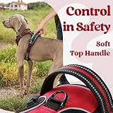 rabbitgoo Dog Harness Medium with Neck Release Buckle Front Back Clips Red M view 5