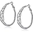 Guess Braided Silver Hoop Earrings