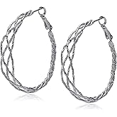 Guess Braided Silver Hoop Earrings