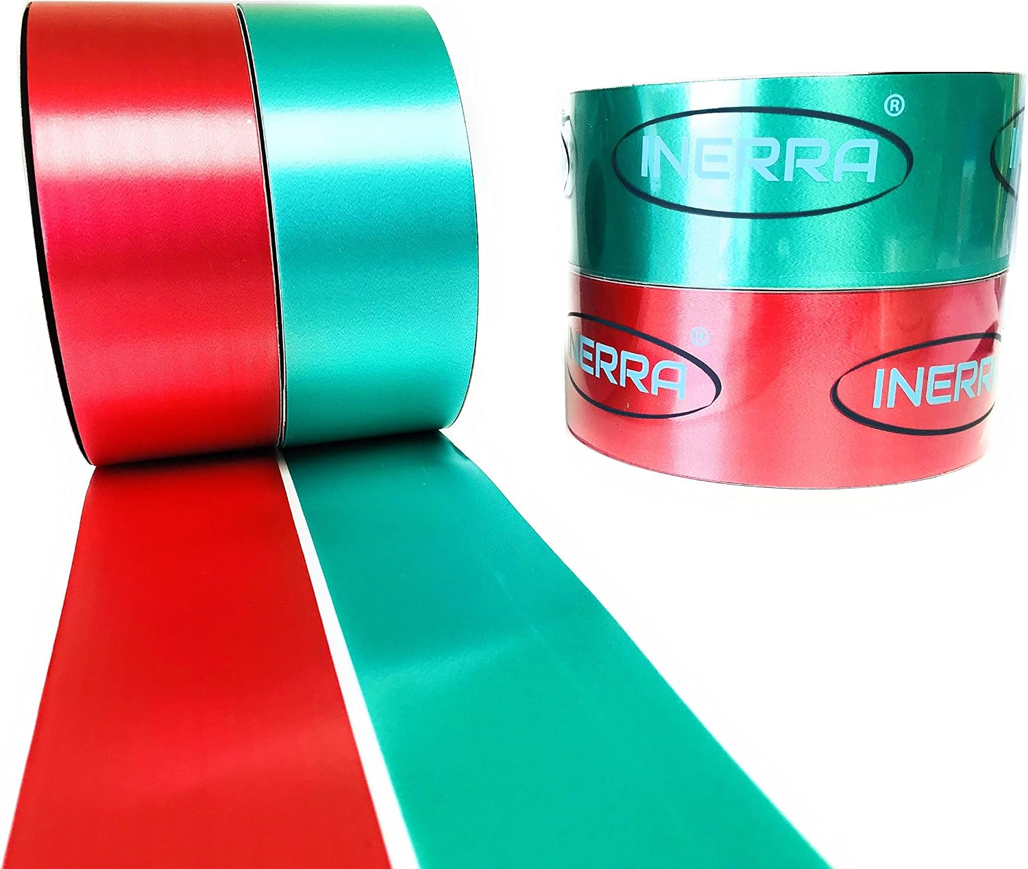INERRA Ribbon Multipack - 2 x 100 Yard Rolls (Red & Emerald Green) Wedding Flowers Gift Decoration & Christmas - Image 4