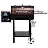 Pit Boss 440 Mahogany Series Wood Pellet Grill &amp; Smoker with Flame Broiler and LED Digital Controller, 518-Sq. In. Cooking Space, 180&deg;F to 500&deg;F Temperature Range, 5 lb. Pellet Hopper, Brown