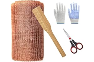 YAKUST Copper Mesh Rodent Control, Rodent Barrier Mesh for Rodents Bats Snails Ideal for Hole Blocking, Gardening Sealing Water Opening Copper Fill Fabric, Distilling 5IN*32FT