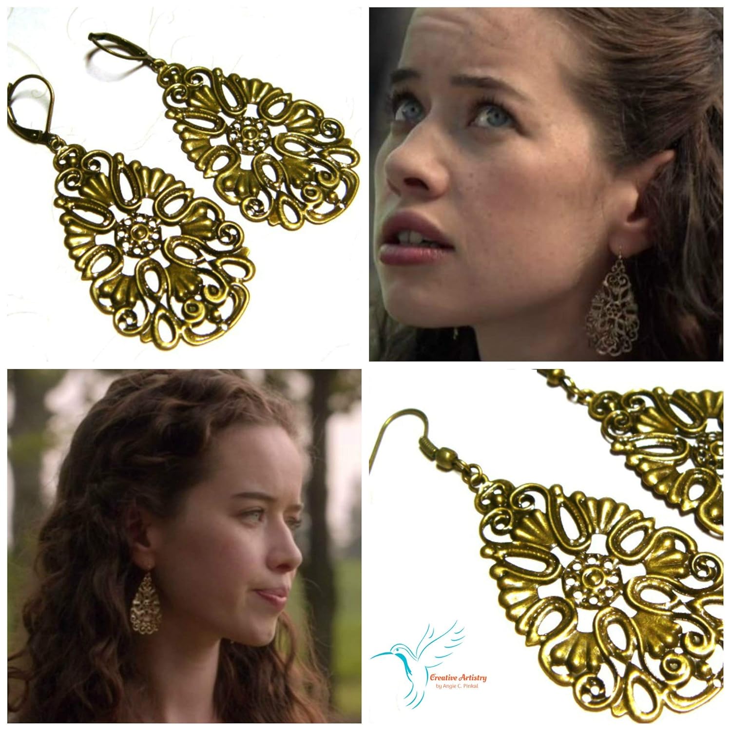 Amazon Com Reign Inspired Earrings Queen Mary Queen Of Scots Lady Lola Renaissance Medieval Earrings Tudor Bronze Earrings Handmade