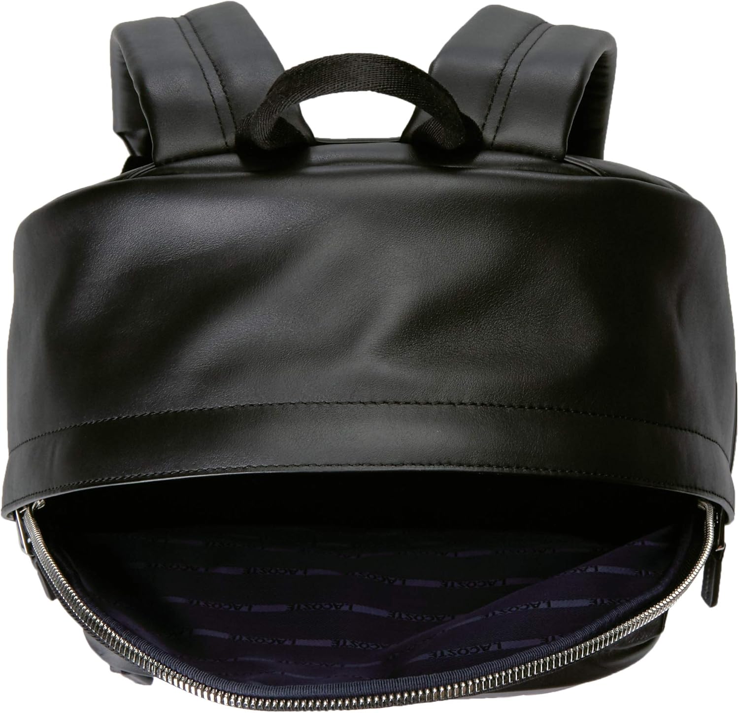 lacoste black leather backpack