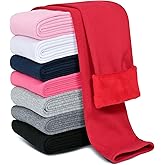 Kiiavoro Girls Fleece Lined Leggings Cotton Kids Winter Warm Leggings Thick Thermal Tights Pants