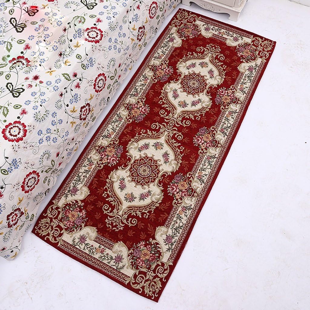 WOFULL European Style Living Room Sofa Carpet, Bedroom Bedside Blanket, Stylish Kitchen Lengthened Non-slip Water Absorption Mat (Color : A2)