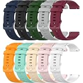 FitTurn 18mm 19mm 20mm 22mm Width Colorful Silicone Quick Release Wristband Replacement Sports Straps Bracelet Watch Band Strap with Quick Release Pins for Smartwatch