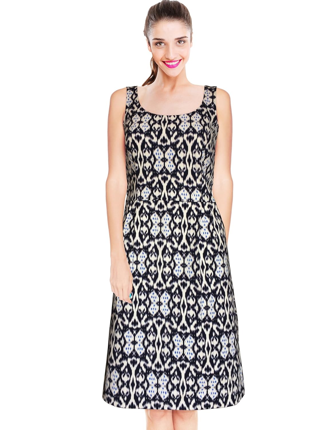 Sleeveless cotton dress knee length Clearance