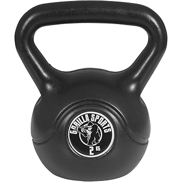 GORILLA SPORTS® Kettlebell Cement 2-20 kg - Kugelhantel aus Kunststoff Schwarz