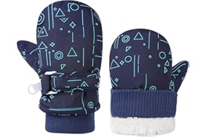 Huuflyty Toddler Gloves Waterproof Toddler Winter Mittens for Kids Snow Gloves Warm Baby Winter Mittens for Boys Girls