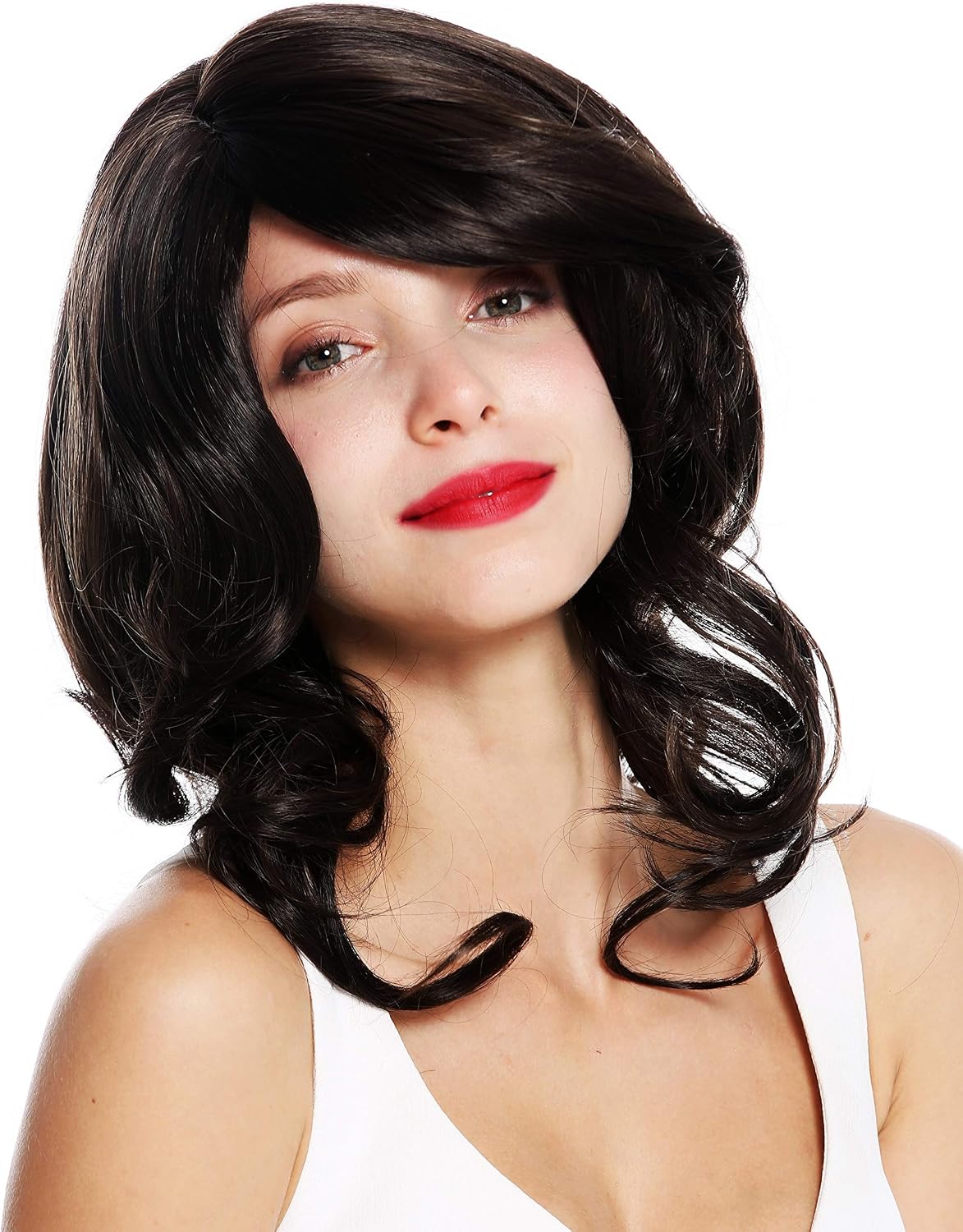WIG ME UP - VK-44-4/8 quality women's wig long very voluminous wavy waved parting brown mix, Brown mix (4/8), Länge: ca. 60 cm - Image 4