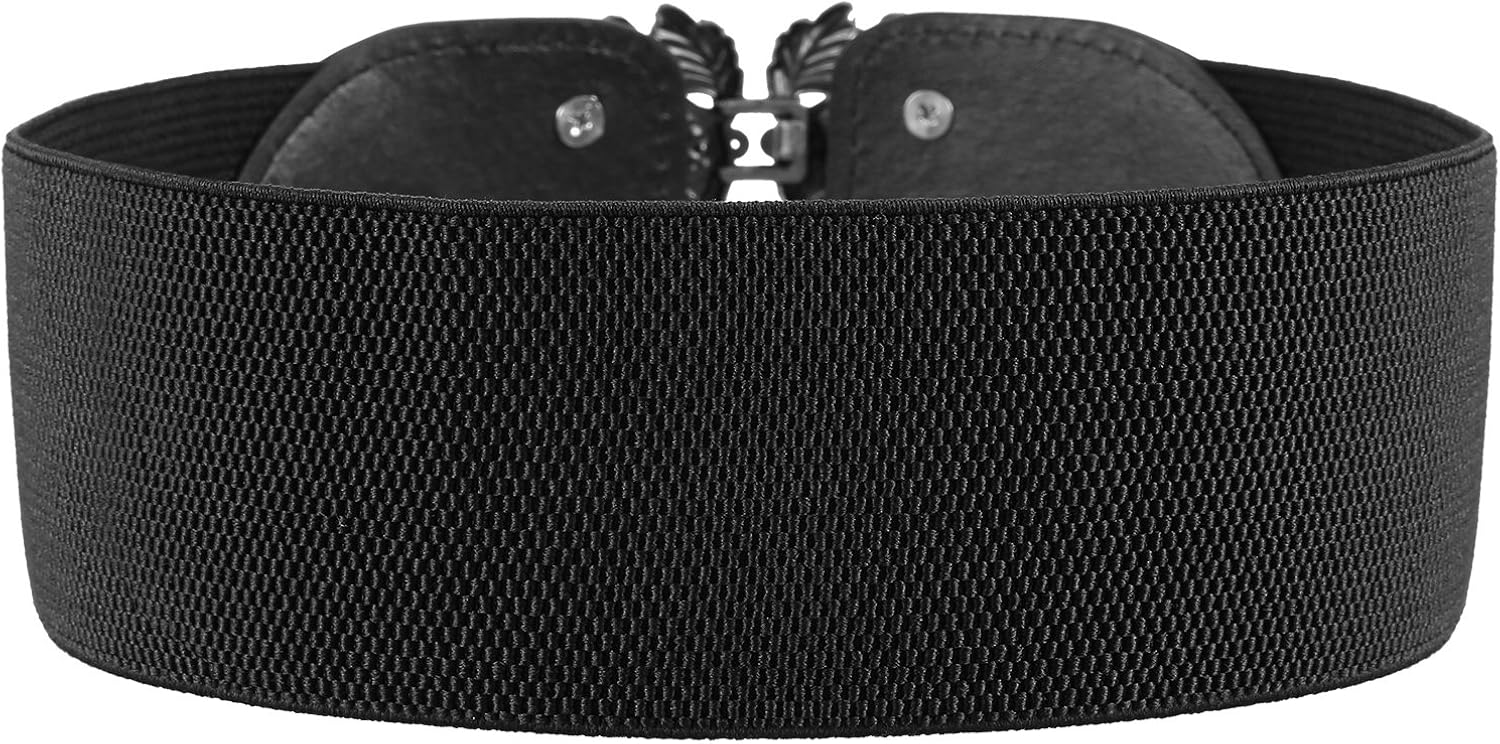 4 Pieces Women Vintage Waist Belt Elastic Stretch Retro Cinch Belt Waistband for Jeans Pants Dresses (Black) at  Women’s Clothing store