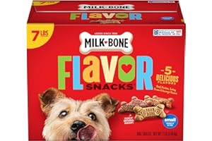 Milk-Bone Flavor Snacks Small Dog Biscuits, Flavored Crunchy Dog Treats, 7 Pound Box