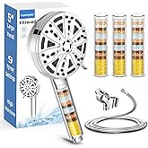 Filtered Shower Head with Handheld（3 Filters）Water Softener for Hard Water | High Pressure, 9 Spray Modes, Power Wash Mode, Detachable ShowerHead, Remove Chlorine and Heavy Metals Relieve Dry Itchy Skin