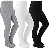 Coziwill Socks Girls Tights Seamless Toddler Stockings Tights Soft Cotton Cable Knit School Girls Leggings 4-12 Years