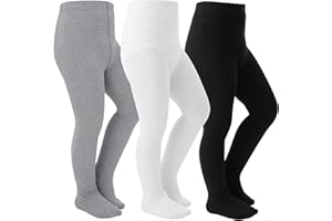 Coziwill Socks Girls Tights Seamless Toddler Stockings Tights Soft Cotton Cable Knit Baby Girl Leggings 4-12 Years