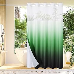 Gibelle No Hook Waffle Weave Shower Curtain with