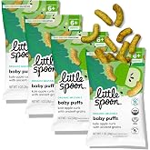 Little Spoon Kale Apple Meltable Baby Puffs, 1 Oz Bag, 4 Pack | Organic Corn Quinoa Sorghum, No Added Sugar Snacks, No Rice, Encourages Self-Feeding, For Babies 6+ Months