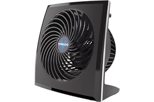 Vornado 573 Compact Flat Panel Air Circulator Fan, 3 Speeds, Moves Air 60 Feet, Fan for Bedroom, Home, Office, Black
