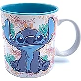 Silver Buffalo Compatible/Replacement for Disney Stitch Tropical Floral Pattern Ceramic Coffee Mug, 20 Ounces (LL122834)