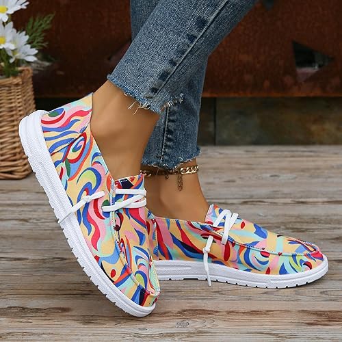 Womens Sneakers,Women's Lace-Up Loafers,Valentine's Day Love Heart