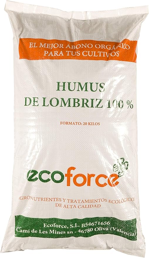 CULTIVERS Humus de Lombriz ecológico de 20 kg (40 L). Abono para ...