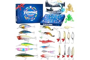 ASSARK Advent Calendar 2025 Fishing Advent Calendars Fishing Gifts for Men Teen Boys Adult, 24 Days Christmas Countdown Calendar Fishing Lure Christmas Gifts For Men