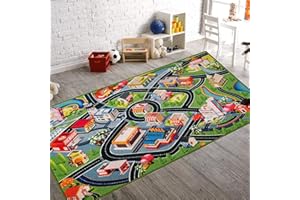 Booooom Jackson Kids Car Mat - 59X79 Inch Rug for Play Area, Non-Slip Backing