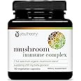 Youtheory Mushroom Immune Complex - Vegan Immune Support Supplement* - Organic Mushroom Blend with Chaga, Cordyceps, Lion's Mane, Maitake & More - 60 Vegetarian Capsules