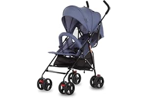 Dream On Me Vista Moonwalk Baby Stroller in Blue, Lightweight Infant Stroller with Compact Fold, Multi-Position Recline Umbrella Stroller with Canopy, Extra Large Storage and Cup Holder