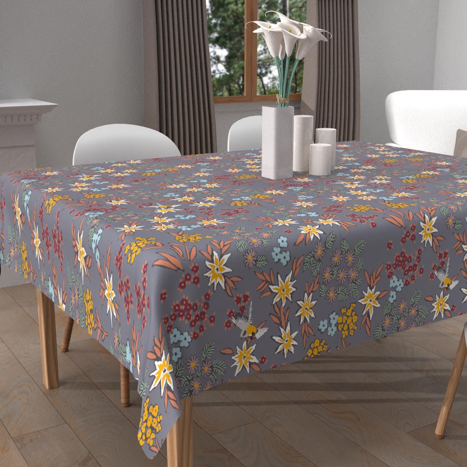 Soleil d'ocre Artemis Square Stain-Resistant Printed Tablecloth 180 x 180 cm