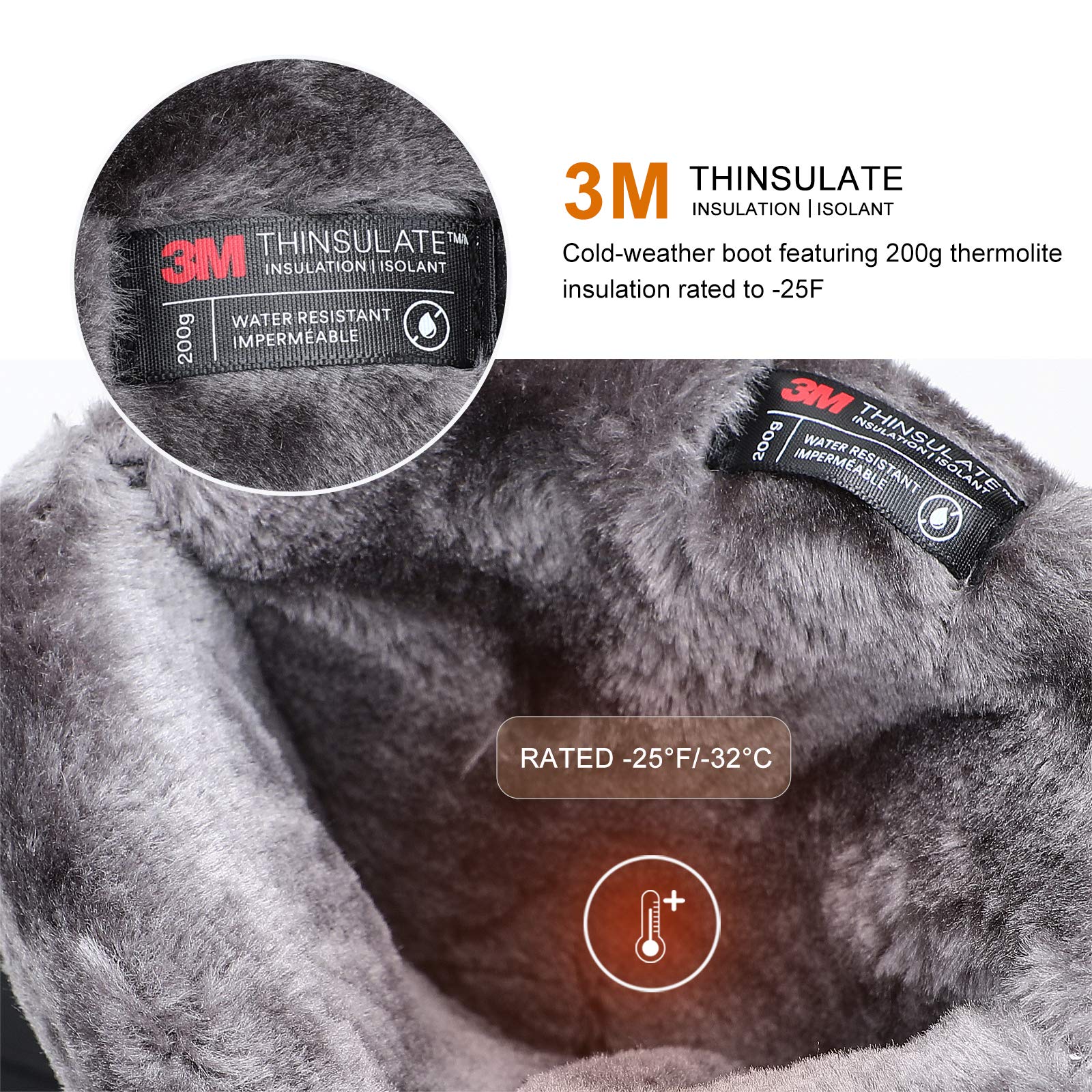 ALEADER Men's Winter Waterproof Insulated Shell Warm Inner Comfortable Outdoor Snow Boots