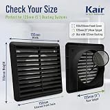 Kair Black Louvred Wall Vent Grille 155mm External 5in Round Spigot view 2