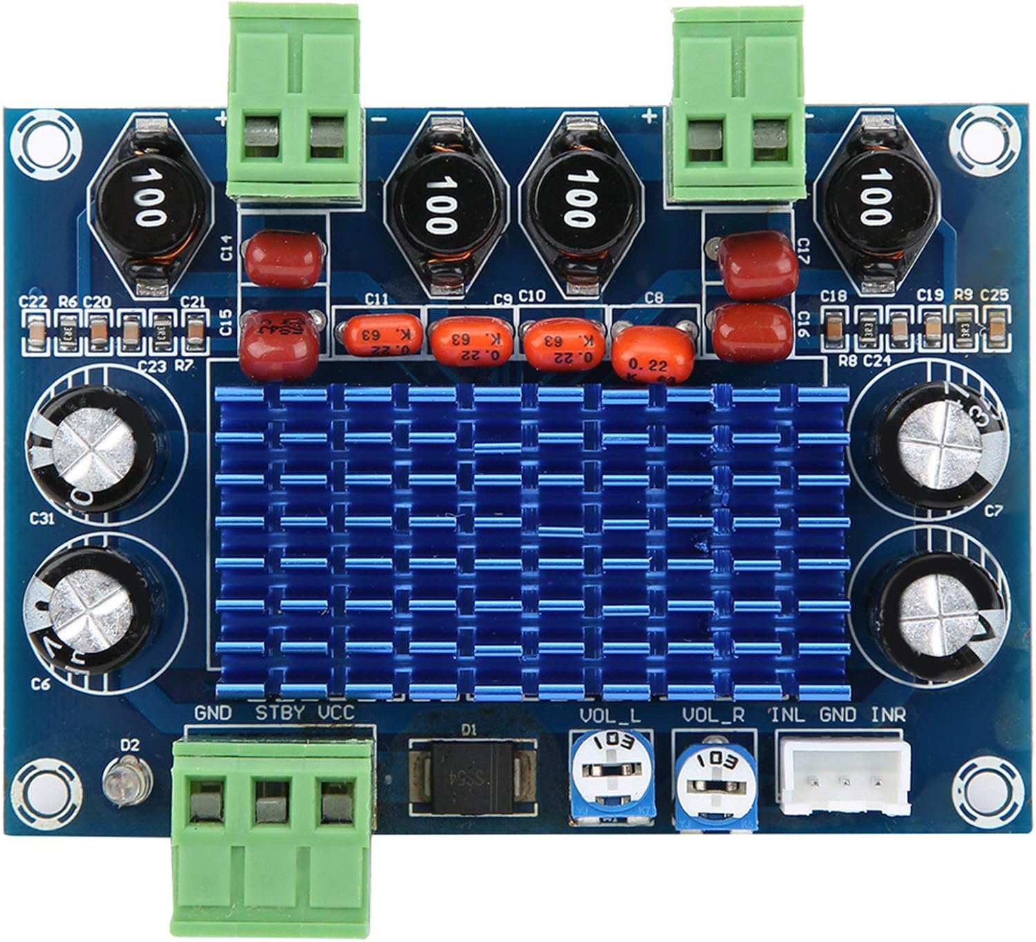 Bluetooth Power Amplifier Board XH‑M572 DC 8‑28V Input 120W