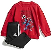 adidas Unisex-Baby Marvel Spider-Man Joggers Set, Pure Ruby/White, 12 Months