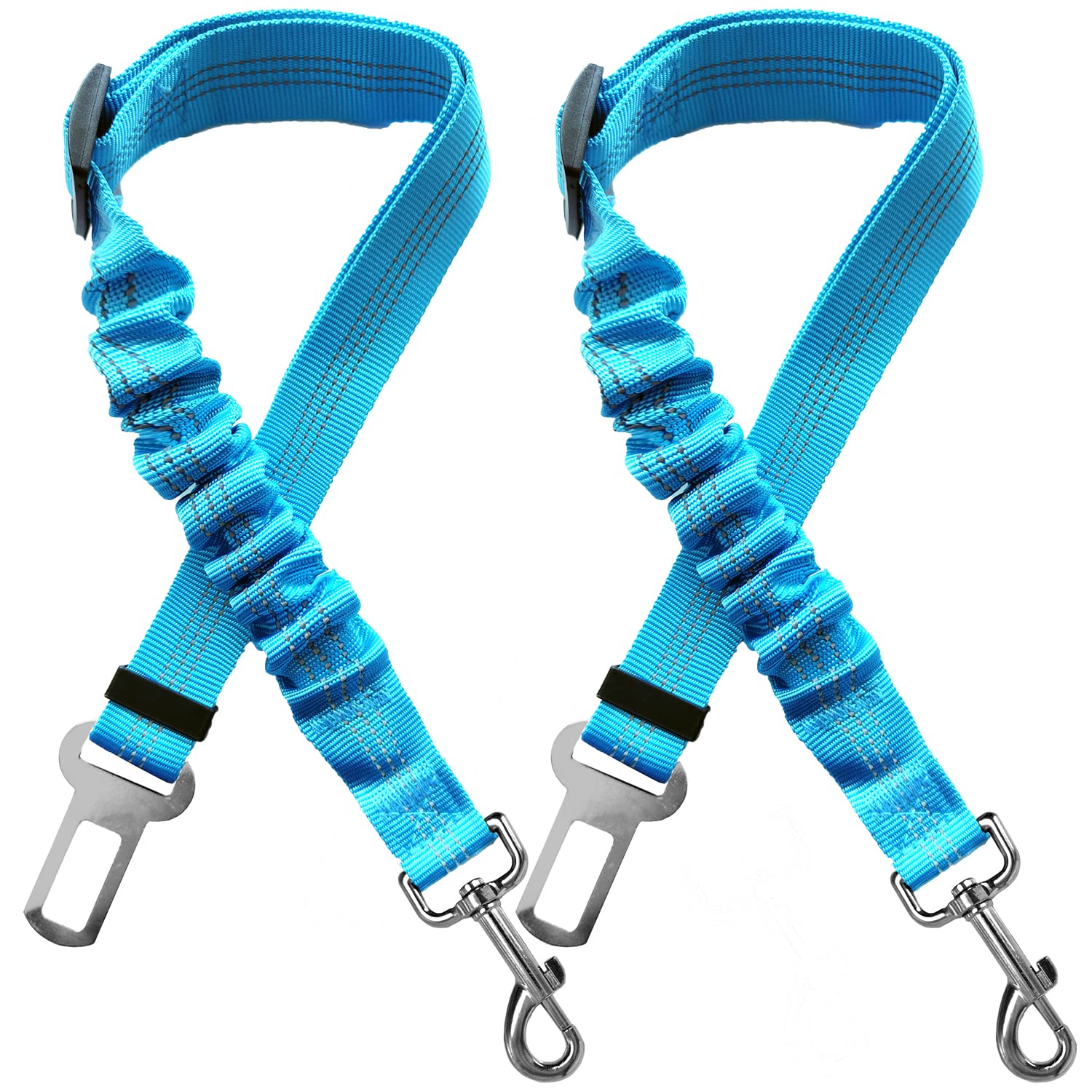 Xundefeng 2x Sky Blue Dog Seat Belts for Cars UK Dog Car Harness Seat Belt Dogs Seatbelt Clip Lead