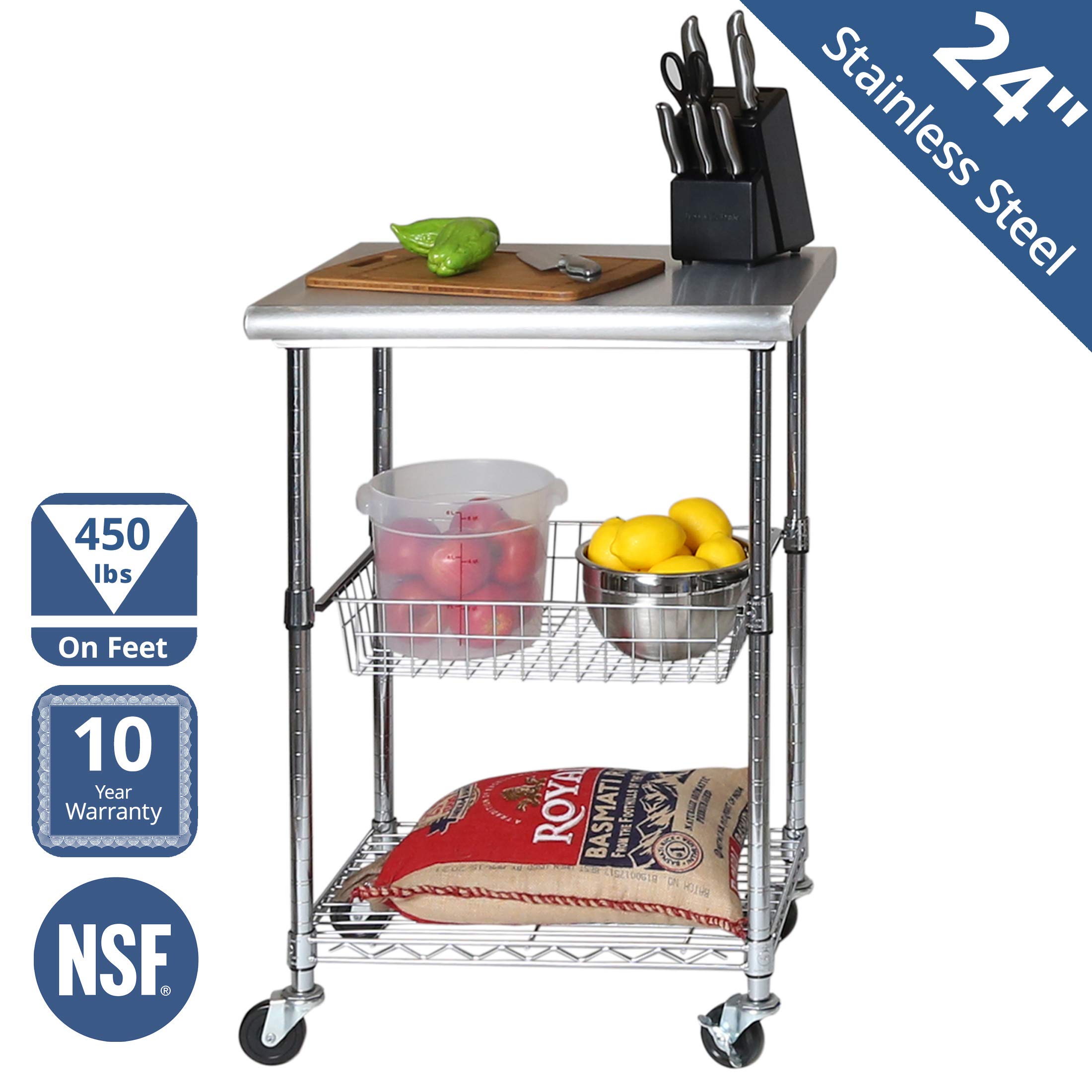 Seville Classics StainlessSteel NSFCertified Professional Kitchen