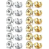 925 Silver Earring Backs Replacements - Hypoallergenic Earring Backs for Studs, Secure Ear Locking for Stud Earrings Ear Nut for Posts, 6 Pair Gold and 6 Pair White Gold