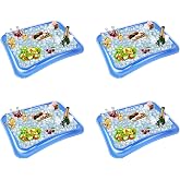 4-Pack Inflatable Ice Serving Bar Coolers for Parties, Salad BBQ Picnic Ice Food Drinks Buffet Server Tray for Indoor Outdoor Party
