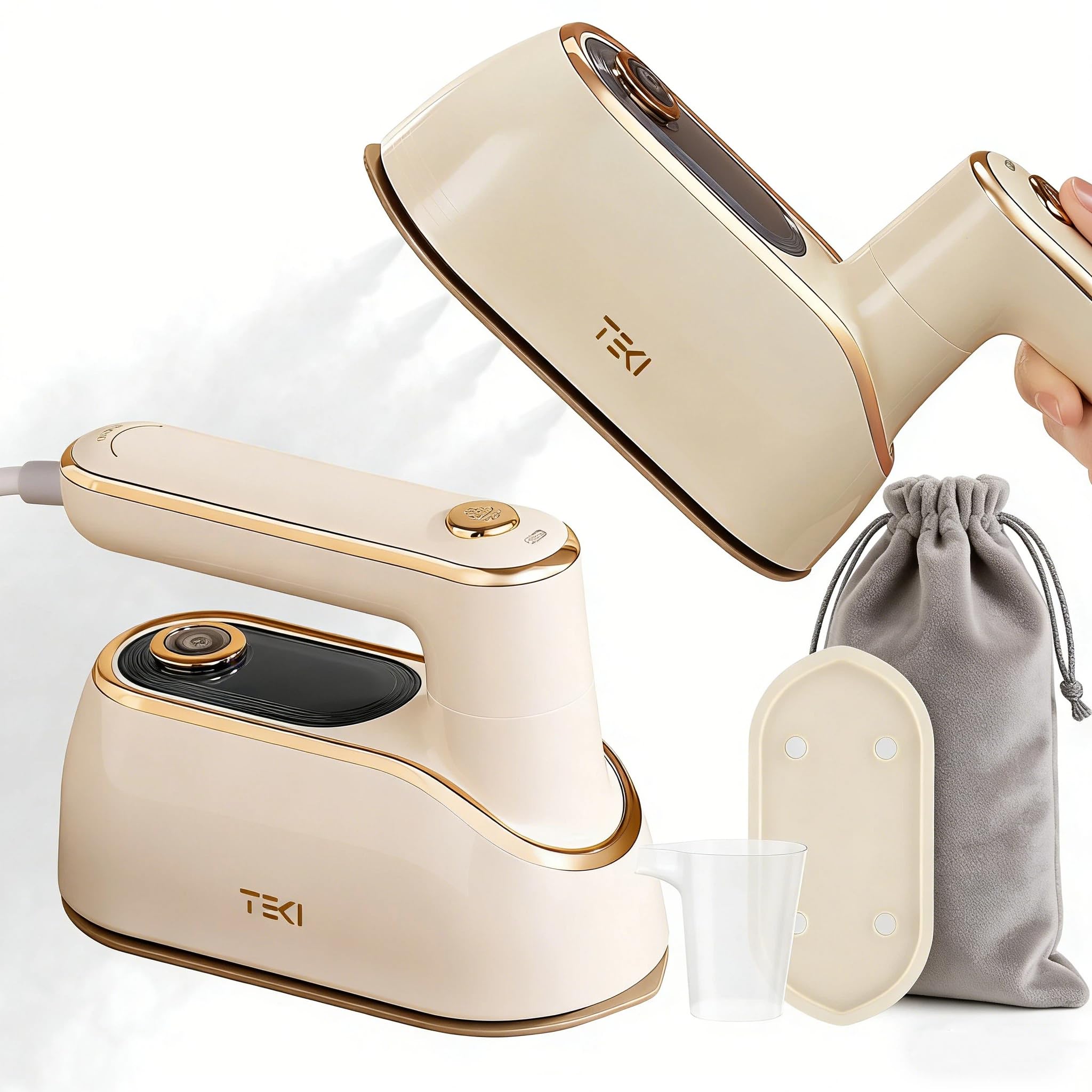 Photo 1 of Travel Steamer for Clothes Portable Rotary Garment Iron 1200W Small Travel Steam Iron for Home, Dorm, College, 150ml Water Tank, Foldable Wrinkle Remover 120V, 1 Piece