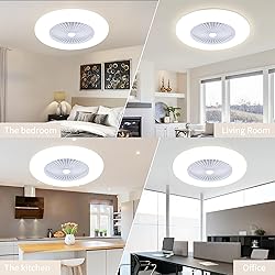 KAMLAM 24" Bladeless Ceiling Fan with Light, Low