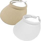 2 Pack Sun Visors Women Wide Brim Clip on Summer Hats Adjustable UV Protection