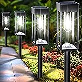 Solar Pathway Lights Outdoor IP65 Waterproof, 6 Pack 6500K LED Auto On/Off Walkway Landscape Light for Yard Lawn Garden Patio Driveway Outside Decor, Cool White