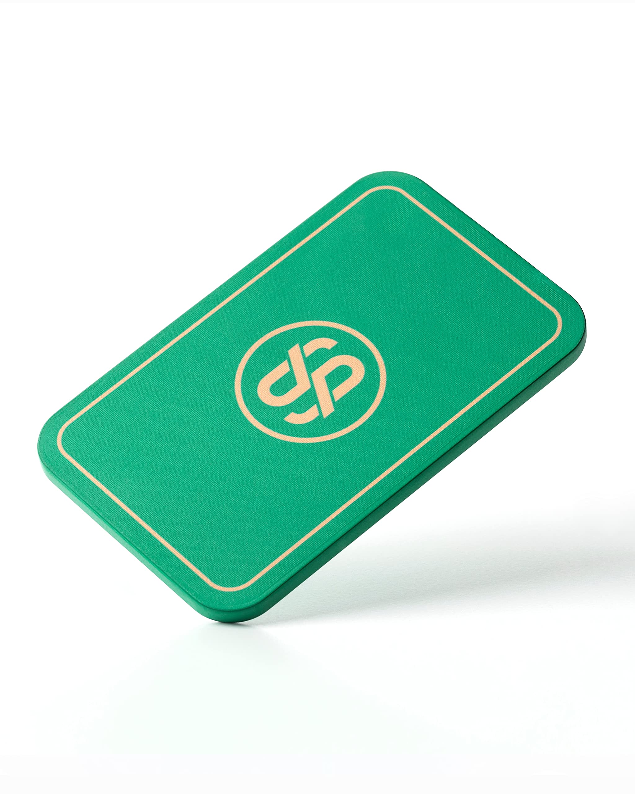 SLOWPLAY Godel Rectangular Poker Chips Plaques, Pack of 10 Pcs, European Style Professional Plaques Without Denomination, 34-Gram Ceramic Composite(Green)